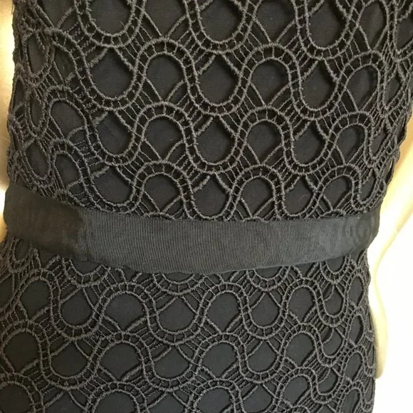 ᑕYᑎTᕼIᗩ ᖇOᗯᒪEY Sleeveless Lace-Mesh-Overlay Midi Dress - Picture 5 of 12